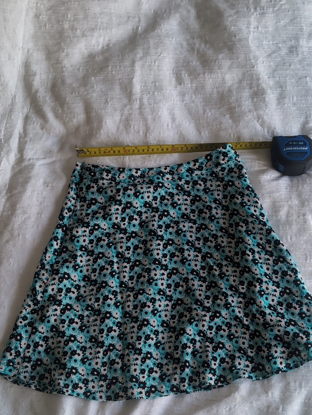 Floral A-Line Mini Skirt in Teal and Black Michael Kors
